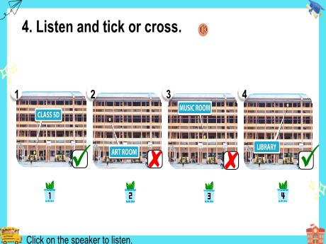 Bài giảng Tiếng Anh 5 Global Success - Tuần 9: Unit 6: Our school rooms, Lesson 1 (4+5+6)