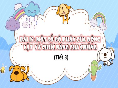 Bài giảng TNXH 3 - Bài 15: Một số bộ phận của động vật và chức năng của chúng (Tiết 3)