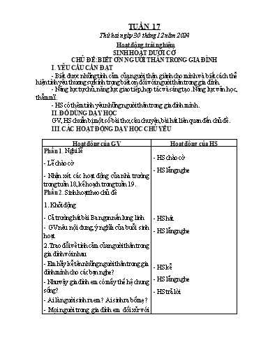 Kế hoạch bài dạy Chương trình Lớp 1 - Tuần 17 (NH 2024-2025)(GV: Nguyễn Thị Tố Nga)
