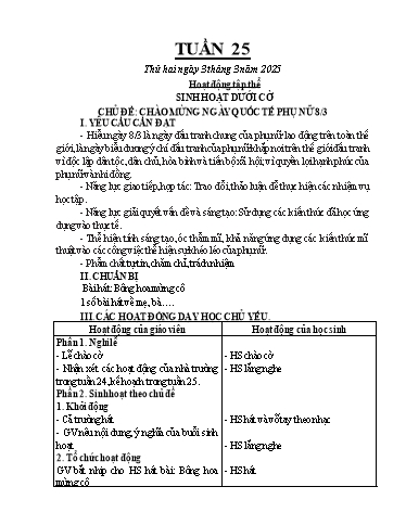 Kế hoạch bài dạy Chương trình Lớp 1 - Tuần 25 (NH 2024-2025)(GV: Nguyễn Thị Tố Nga)