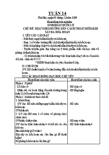 Kế hoạch bài dạy Chương trình Lớp 2 - Tuần 14 (NH 2024-2025)(GV: Đậu Thị Huyền)