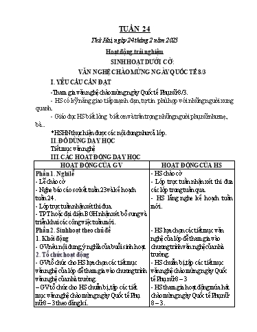 Kế hoạch bài dạy Chương trình Lớp 2 - Tuần 24 (NH 2024-2025)(GV: Đậu Thị Huyền)