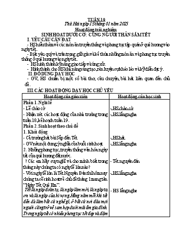 Kế hoạch bài dạy Chương trình Lớp 3 - Tuần 19 (NH 2024-2025)(GV: Phan Thị Loan)