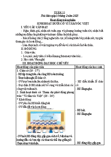 Kế hoạch bài dạy Chương trình Lớp 3 - Tuần 22 (NH 2024-2025)(GV: Trương Thị Tươi)