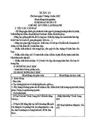 Kế hoạch bài dạy Chương trình Lớp 3 - Tuần 23 (NH 2024-2025)(GV: Hồ Thị Hương Phúc)