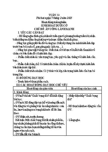 Kế hoạch bài dạy Chương trình Lớp 3 - Tuần 23 (NH 2024-2025)(GV: Trương Thị Tươi)
