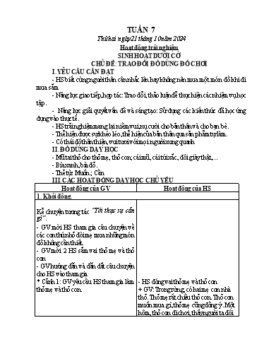 Kế hoạch bài dạy Chương trình Lớp 3 - Tuần 7 (NH 2024-2025)(GV: Phan Thị Loan)