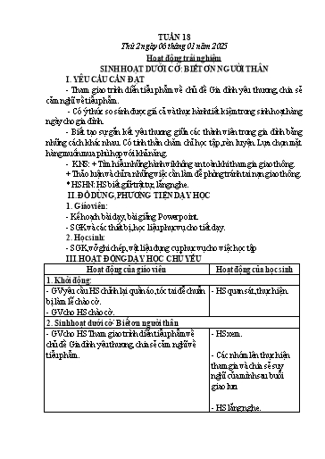 Kế hoạch bài dạy Chương trình Lớp 4 - Tuần 18 (NH 2024-2025)(GV: Võ Thị Ngọc Hiếu)