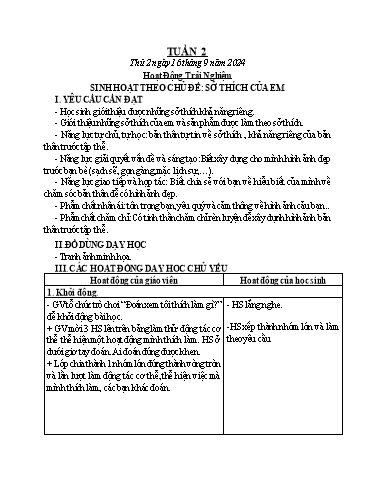 Kế hoạch bài dạy Chương trình Lớp 4 - Tuần 2 (NH 2024-2025)(GV: Võ Thị Ngọc Hiếu)