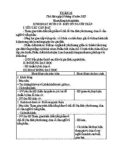 Kế hoạch bài dạy Chương trình Lớp 4 - Tuần 20 (NH 2024-2025)(GV: Nguyễn Khoa Thương)