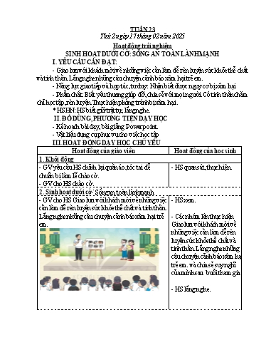 Kế hoạch bài dạy Chương trình Lớp 4 - Tuần 23 (NH 2024-2025)(GV: Võ Thị Ngọc Hiếu)