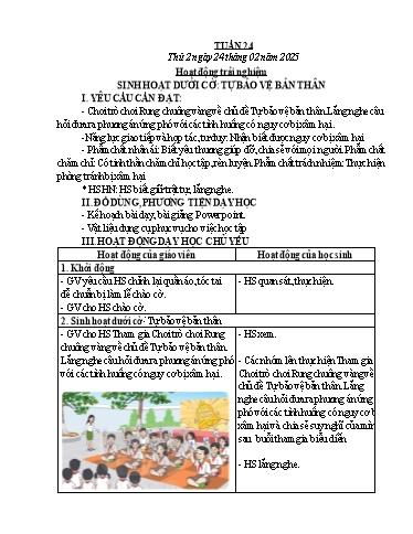 Kế hoạch bài dạy Chương trình Lớp 4 - Tuần 24 (NH 2024-2025)(GV: Võ Thị Ngọc Hiếu)