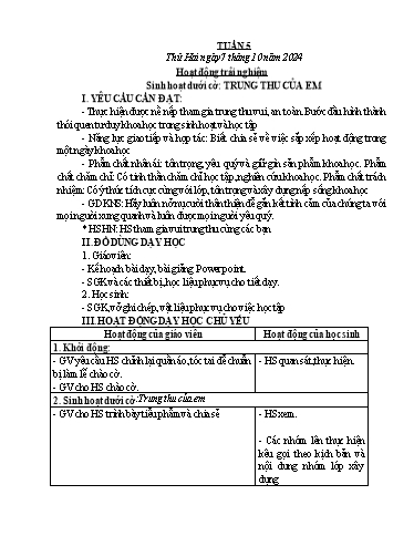 Kế hoạch bài dạy Chương trình Lớp 4 - Tuần 5 (NH 2024-2025)(GV: Võ Thị Ngọc Hiếu)