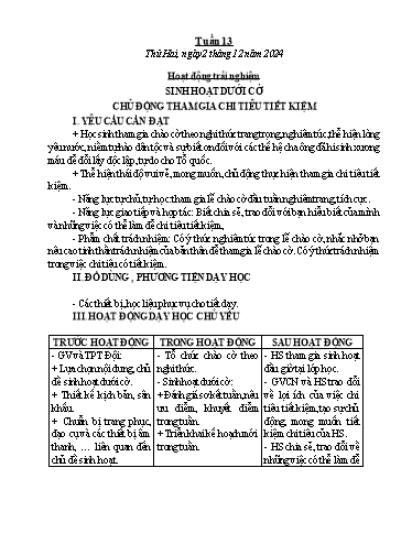 Kế hoạch bài dạy Chương trình Lớp 5 - Tuần 13 (NH 2024-2025)(GV: Đặng Thị Vinh)