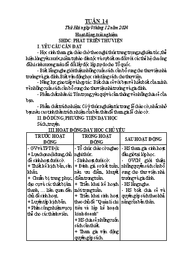 Kế hoạch bài dạy Chương trình Lớp 5 - Tuần 14 (NH 2024-2025)(GV: Nguyễn Thị Minh)