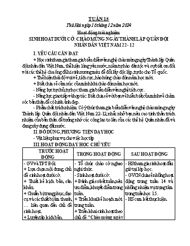 Kế hoạch bài dạy Chương trình Lớp 5 - Tuần 15 (NH 2024-2025)(GV: Đặng Thị Vinh)