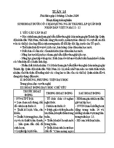 Kế hoạch bài dạy Chương trình Lớp 5 - Tuần 15 (NH 2024-2025)(GV: Nguyễn Thị Minh)