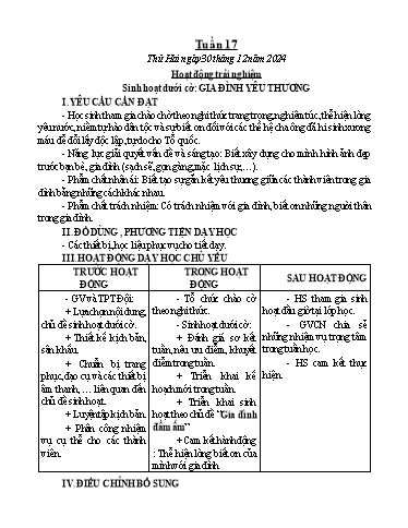 Kế hoạch bài dạy Chương trình Lớp 5 - Tuần 17 (NH 2024-2025)(GV: Nguyễn Thị Minh)