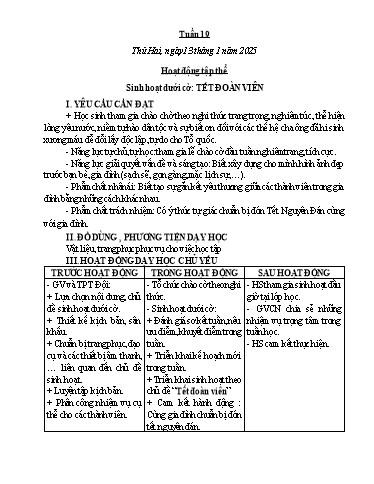 Kế hoạch bài dạy Chương trình Lớp 5 - Tuần 19 (NH 2024-2025)(GV: Đặng Thị Vinh)