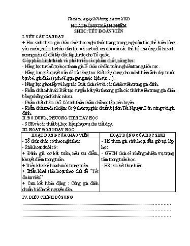 Kế hoạch bài dạy Chương trình Lớp 5 - Tuần 20 (NH 2024-2025)(GV: Đinh Thị Duyên)