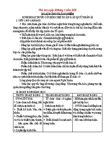 Kế hoạch bài dạy Chương trình Lớp 5 - Tuần 20 (NH 2024-2025)(GV: Nguyễn Thị Oanh)