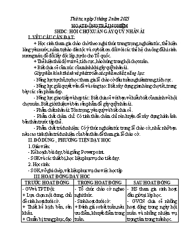 Kế hoạch bài dạy Chương trình Lớp 5 - Tuần 21 (NH 2024-2025)(GV: Đinh Thị Duyên)