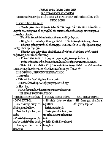 Kế hoạch bài dạy Chương trình Lớp 5 - Tuần 22 (NH 2024-2025)(GV: Đinh Thị Duyên)