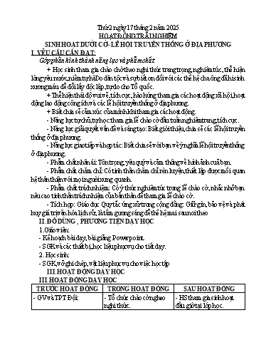 Kế hoạch bài dạy Chương trình Lớp 5 - Tuần 23 (NH 2024-2025)(GV: Nguyễn Tất Tâm)