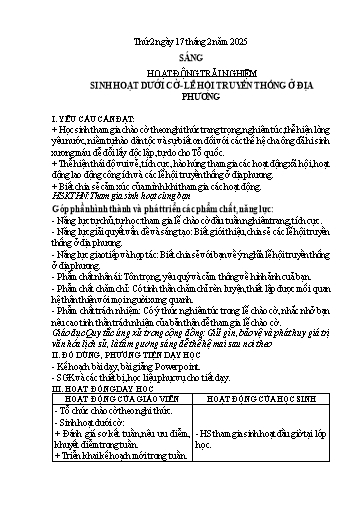 Kế hoạch bài dạy Chương trình Lớp 5 - Tuần 23 (NH 2024-2025)(GV: Trần Hà Nhi)