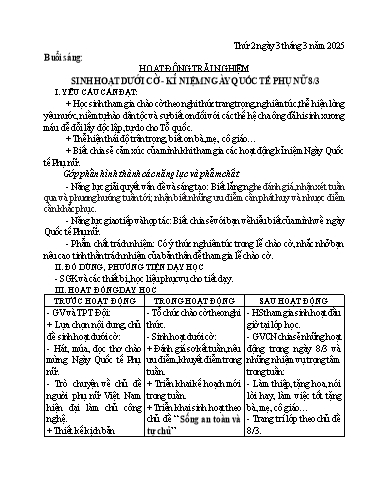 Kế hoạch bài dạy Chương trình Lớp 5 - Tuần 25 (NH 2024-2025)(GV: Phạm Thị Diệu Phúc)