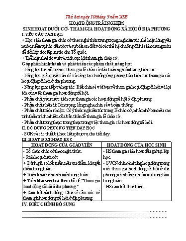 Kế hoạch bài dạy Chương trình Lớp 5 - Tuần 26 (NH 2024-2025)(GV: Nguyễn Thị Oanh)
