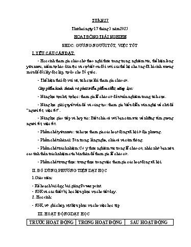 Kế hoạch bài dạy Chương trình Lớp 5 - Tuần 27 (NH 2024-2025)(GV: Nguyễn Văn Thọ)