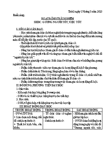 Kế hoạch bài dạy Chương trình Lớp 5 - Tuần 27 (NH 2024-2025)(GV: Phạm Thị Diệu Phúc)