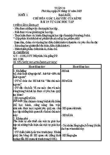 Kế hoạch bài dạy Đạo Đức 1+2 - Tuần 20 NH 2024-2025 (GV: Hoàng Thu Giang)