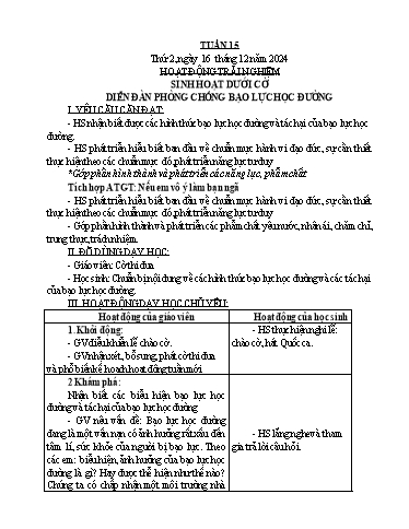 Kế hoạch bài dạy Lớp 1 - Tuần 15 Năm học 2024-2025 (Nguyễn Thị Bình)