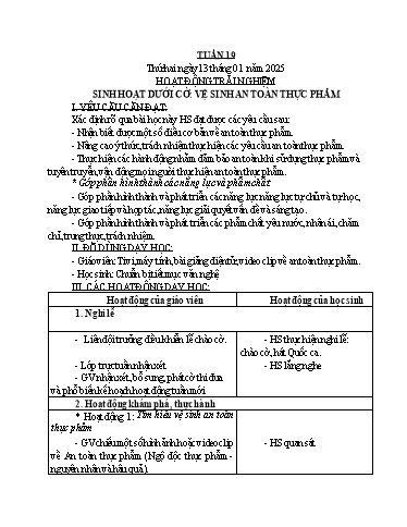 Kế hoạch bài dạy Lớp 1 - Tuần 19 Năm học 2024-2025 (Nguyễn Thị Bình)
