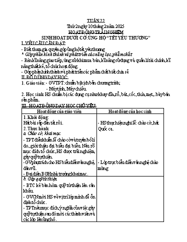 Kế hoạch bài dạy Lớp 1 - Tuần 22 Năm học 2024-2025 (Nguyễn Thị Bình)