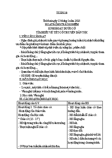 Kế hoạch bài dạy Lớp 2 - Tuần 19 Năm học 2024-2025 (Nguyễn Thị Thủy)