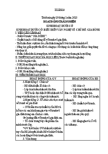 Kế hoạch bài dạy Lớp 2 - Tuần 20 Năm học 2024-2025 (Nguyễn Thị Thủy)