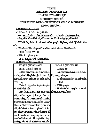 Kế hoạch bài dạy Lớp 2 - Tuần 23 Năm học 2024-2025 (Nguyễn Thị Thủy)