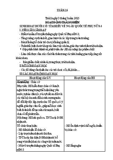 Kế hoạch bài dạy Lớp 2 - Tuần 25 Năm học 2024-2025 (Trần Thị Vân Anh)