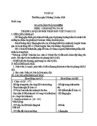 Kế hoạch bài dạy Lớp 3 - Tuần 15 Năm học 2024-2025 (Vi Thị Thính)