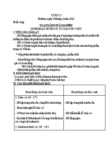 Kế hoạch bài dạy Lớp 3 - Tuần 22 Năm học 2024-2025 (Vi Thị Thính)