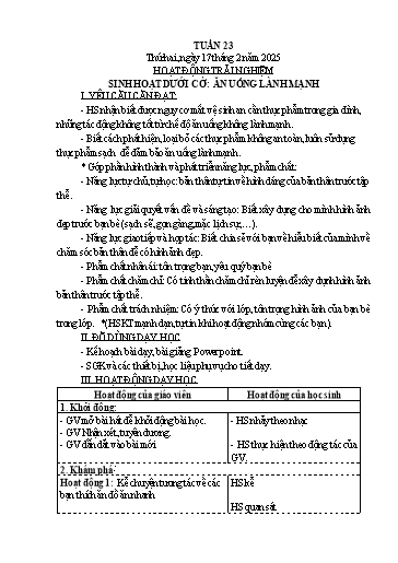 Kế hoạch bài dạy Lớp 3 - Tuần 23 Năm học 2024-2025 (Hồ Thị Thảo)