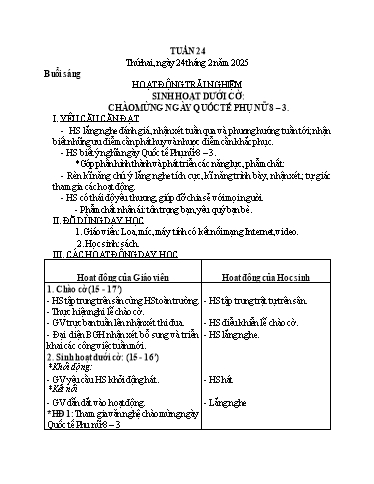 Kế hoạch bài dạy Lớp 3 - Tuần 24 Năm học 2024-2025 (Vi Thị Thính)