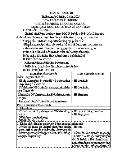Kế hoạch bài dạy Lớp 4 - Tuần 24 Năm học 2024-2025 (Lữ Thị Yến)