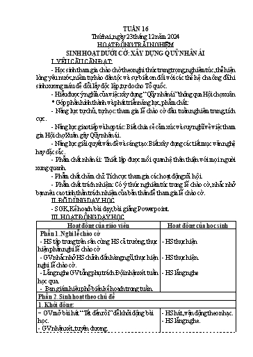 Kế hoạch bài dạy Lớp 5 - Tuần 16 Năm học 2024-2025 (Trần Thị Xan)