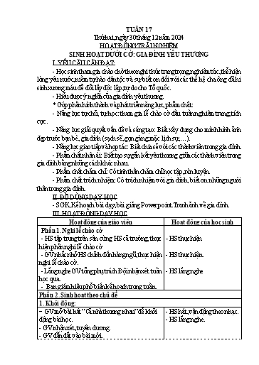 Kế hoạch bài dạy Lớp 5 - Tuần 17 Năm học 2024-2025 (Trần Thị Xan)