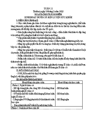 Kế hoạch bài dạy Lớp 5 - Tuần 22 Năm học 2024-2025 (Nguyễn Hồng Năng)