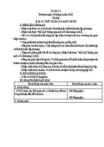 Kế hoạch bài dạy Lớp 5 - Tuần 22B Năm học 2024-2025 (Nguyễn Hồng Năng)